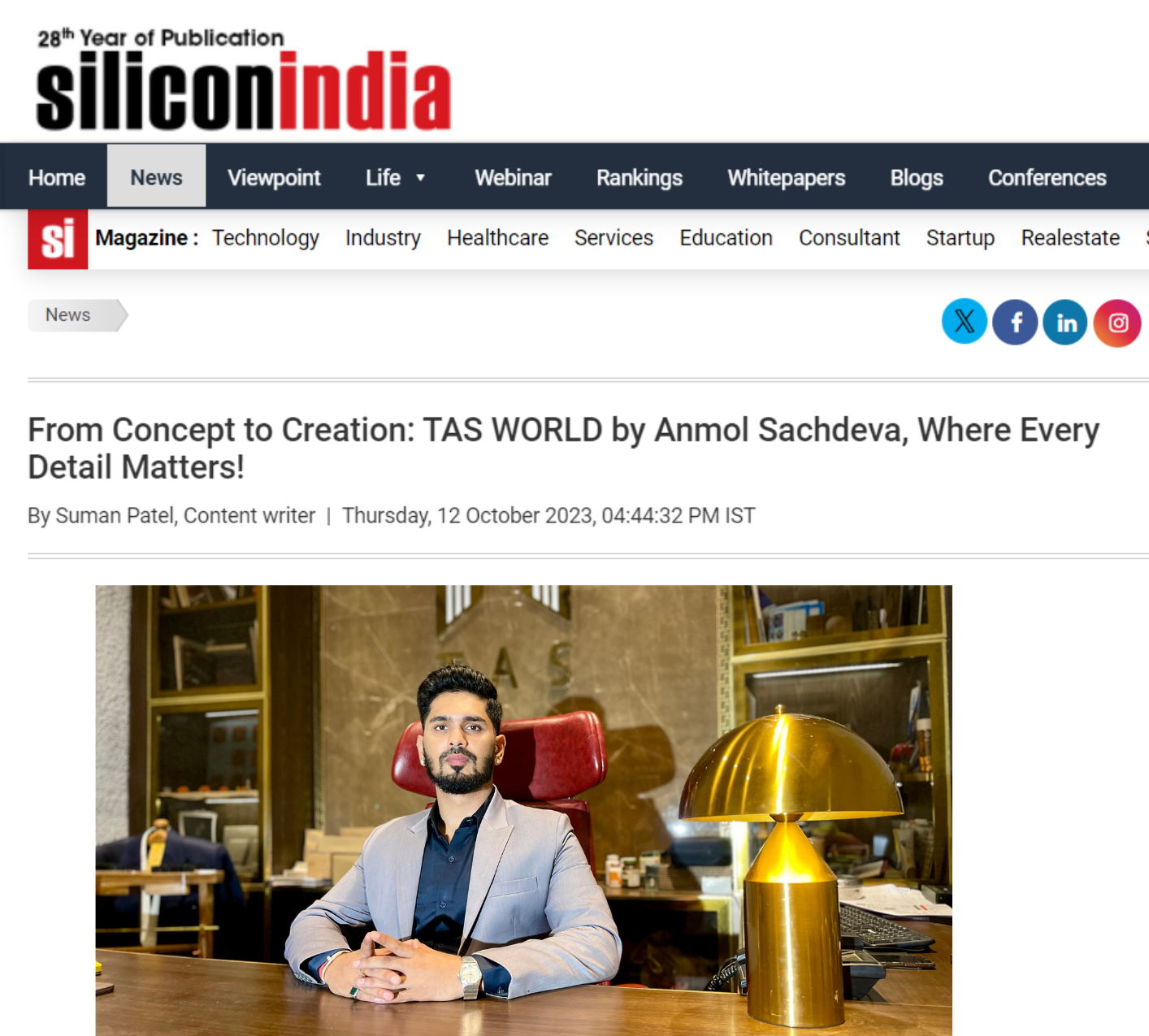 From Concept to Creation: TAS WORLD by Anmol Sachdeva, Where Every Detail Matters