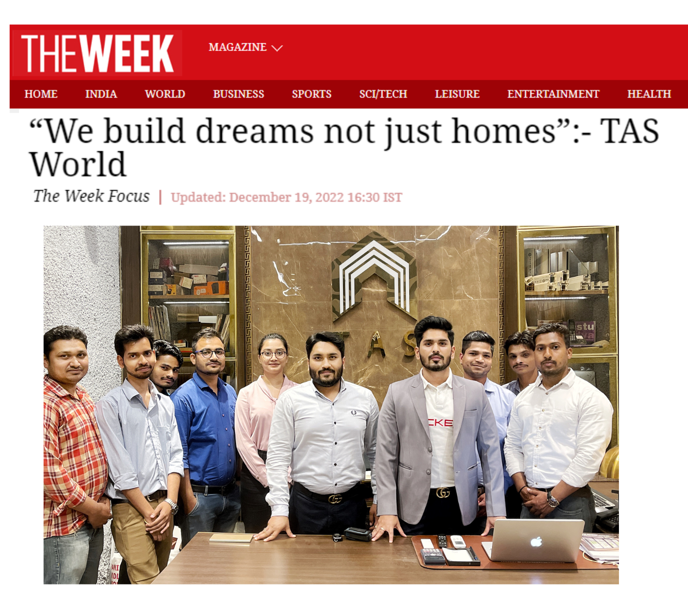 We build dreams not just homes:- TAS World
