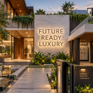 Resilient luxury homes with climate-ready design, energy planning, water management, air quality, privacy, and maintenance systems.