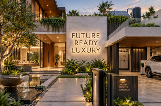 Resilient luxury homes with climate-ready design, energy planning, water management, air quality, privacy, and maintenance systems.