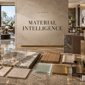 Luxury home materials that age well in India including natural stone, timber, brass and refined interior finishes.
