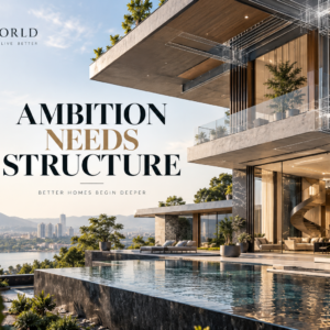 Structural coordination in a luxury Indian home with architectural floor plan, column grid, double-height space and structural overlay.