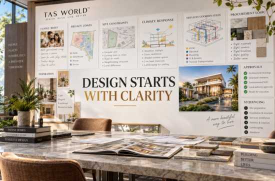Pre-construction planning for a luxury Indian home with architecture, interiors, structure, MEP, procurement, and construction strategy.